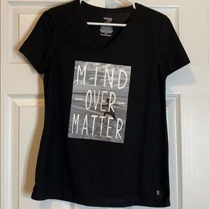 Mind over matter black tee shirt